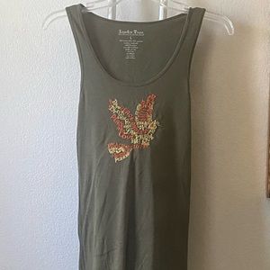 Top Brand: Lucky Tees Size: large  Dark green